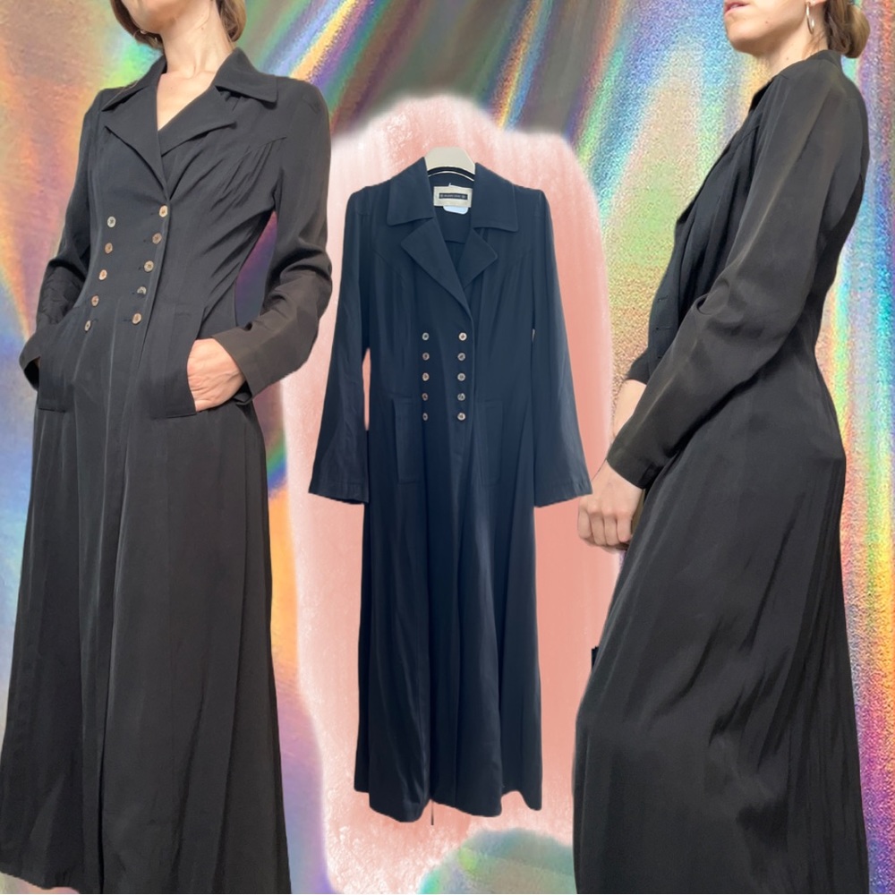 PLEIN SUD PARIS Tailored Black Trench Coat